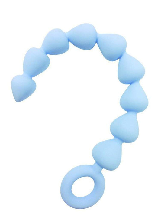Sex In The Shower Blue Silicone Anal Beads