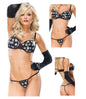 Coquette Black/Sliver Star Sequin Mouilded Bra XL