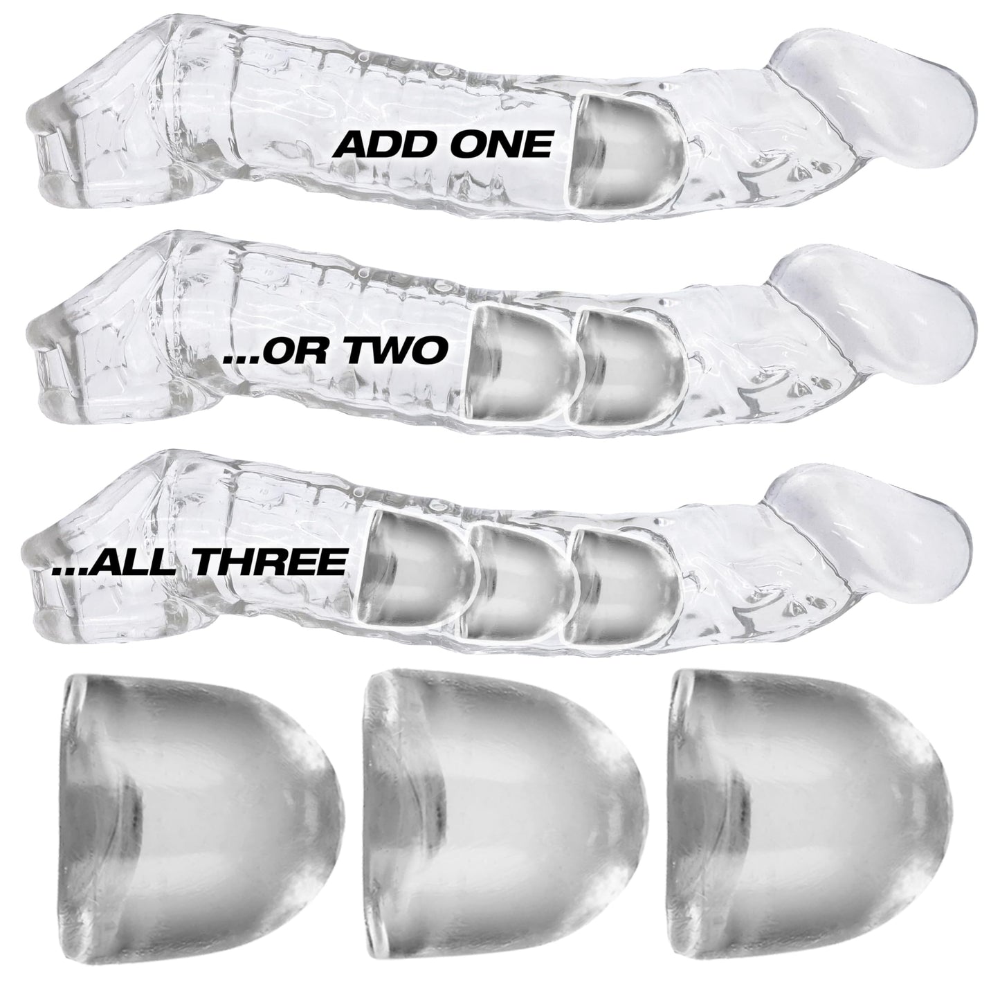 Oxballs Cocksheath Adjustfit Inserts X 3 Clear