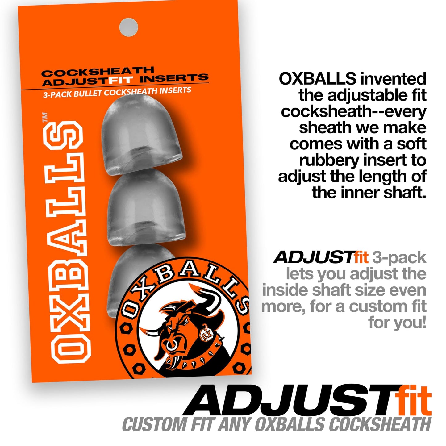 Oxballs Cocksheath Adjustfit Inserts X 3 Clear